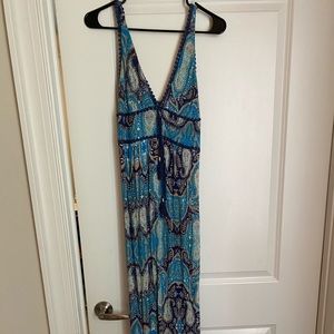 Blue Door Boutique Maxi Low Cut Dress, Size M